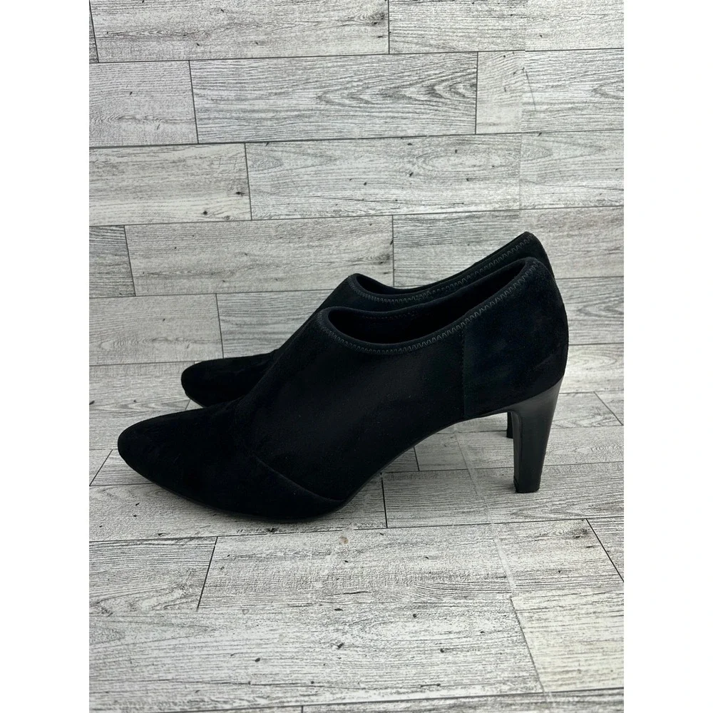 ECCO Shape 75 Black Suede‎ Pointed Toe Ankle Boots Women Sz EU 40 US 9-9.5